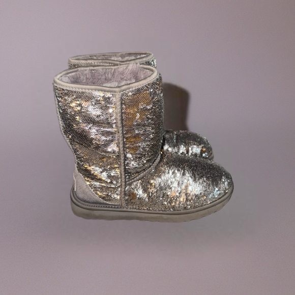 UGG Women's Sequin Silver and Gold Boots - Picture 3 of 3